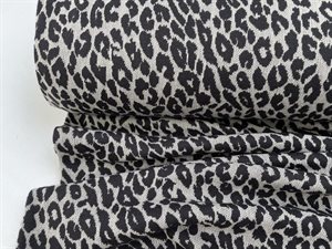 Jacquard strik - med leo look i grå / sort